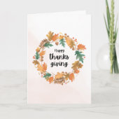 Minimalistische herfstkrans Thanksgiving Kaart (Voorkant)