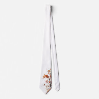 Minimalistische herfstloof witte stropdas
