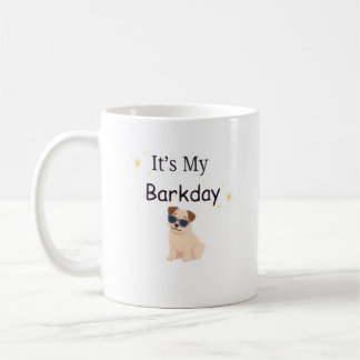 Minimalistische 'Het is mijn Barkday' honden mok