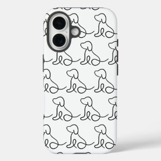 Minimalistische hondenlijn kunst iPhone-hoesje iPhone 16 Hoesje