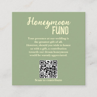 Minimalistische Honeymoon Fund QR Code Trouwdag Informatiekaartje