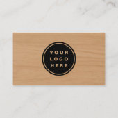 Minimalistische Houten Professionele Bedrijfslogo Visitekaartje (Achterkant)