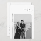 Minimalistische Huidige Trouwfoto Save The Date (Voorkant / Achterkant)