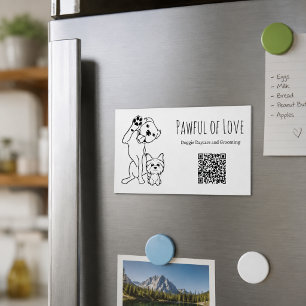 Minimalistische huisdierenservice QR-code Magnetisch Visitekaartje