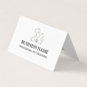 Minimalistische huisdierverzorger Elegant Logo Mon Visitekaartjes