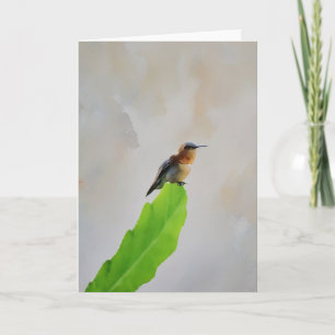 Minimalistische Hummingbird Art Note Kaart