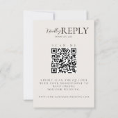 Minimalistische Huwelijk QR Code Kalligrafie RSVP- RSVP Kaartje (Voorkant)