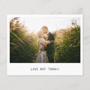 Minimalistische Huwelijks Dankkaart met Foto op Bu