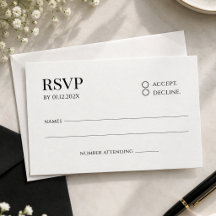 Minimalistische Huwelijks RSVP Kaart