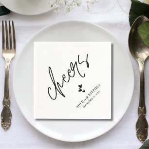 Minimalistische huwelijksbruiloft Cheers Cocktail Servet
