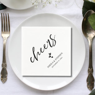 Minimalistische huwelijksbruiloft Cheers Cocktail Servet