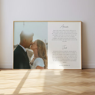 Minimalistische Huwelijksgeloften met Script Aange Poster