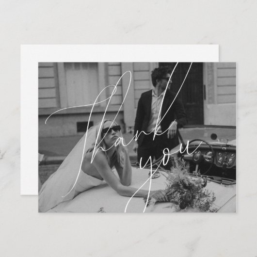 Minimalistische huwelijkskaart bedankkaart briefkaart (Voorkant / Achterkant)