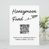 Minimalistische huwelijksreis Fonds QR Code Trouwt (Staand voorkant)