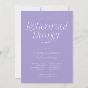 Minimalistische huwelijksrepetitie diner Violet Kaart