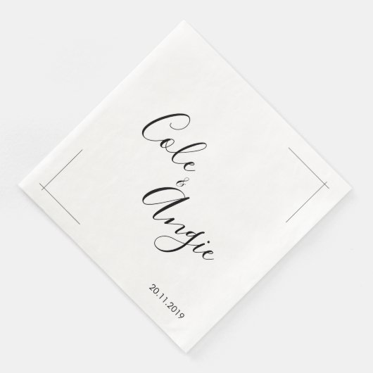 Minimalistische huwelijksservetten met gekruiste g servet (Hoek)