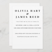 Minimalistische huwelijksuitnodiging - Elegante aa Kaart (Voorkant / Achterkant)