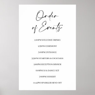 Minimalistische Huwelijksvolgorde Poster