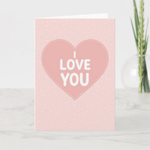Minimalistische I Love You Glitter Dot Kaart