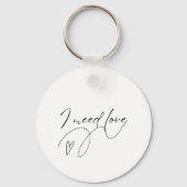 Minimalistische "I Need Love" Sleutelhanger – Esth (Achterkant)