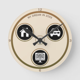 Minimalistische icoon persoonlijke wandklok ronde klok