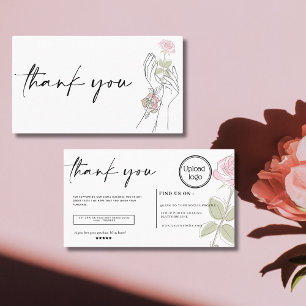 Minimalistische illustratie bloem bedankt visitekaartje