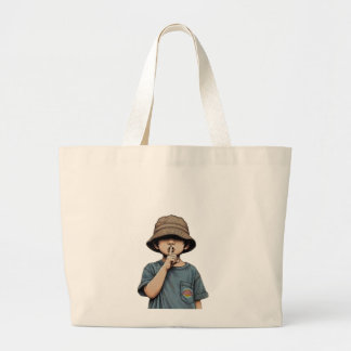 Minimalistische illustratie tas met jongensafbeeld