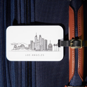 Minimalistische illustratie van de Los Angeles sky Bagagelabel