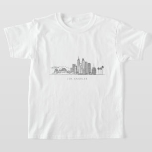 Minimalistische illustratie van de Los Angeles-sky T-shirt