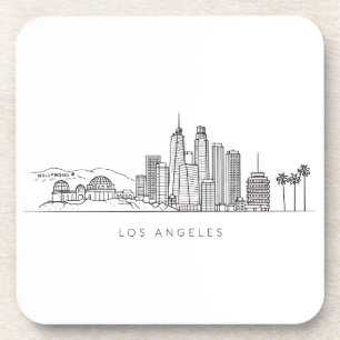 Minimalistische illustratie van de Los Angeles-syl Bier Onderzetter