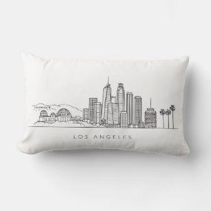 Minimalistische illustratie van de Los Angeles-syl Kussen