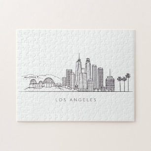 Minimalistische illustratie van de Los Angeles-syl Legpuzzel