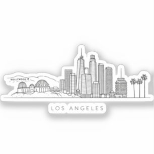 Minimalistische illustratie van de Los Angeles-syl Sticker