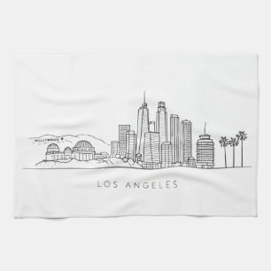 Minimalistische illustratie van de Los Angeles-syl Theedoek
