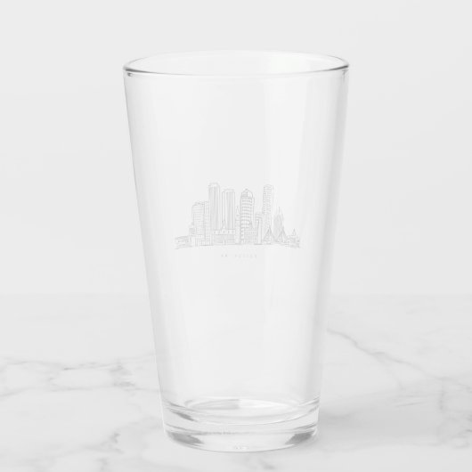 Minimalistische illustratie van de skyline van Bos Glas (Achterkant)