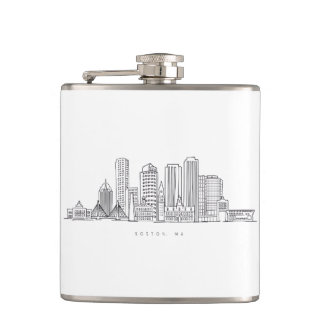 Minimalistische illustratie van de skyline van Bos Heupfles
