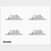 Minimalistische illustratie van de skyline van Bos Rechthoekige Sticker (Vel)