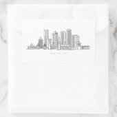 Minimalistische illustratie van de skyline van Bos Rechthoekige Sticker (Tas)
