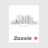 Minimalistische illustratie van de skyline van Bos Sticker (Vel)