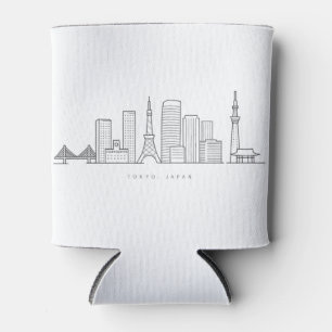 Minimalistische illustratie van de Tokyo-silhouett Blikjeskoeler