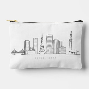 Minimalistische illustratie van de Tokyo-silhouett Etui
