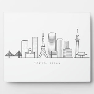 Minimalistische illustratie van de Tokyo-silhouett Fotoplaat