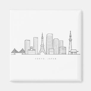 Minimalistische illustratie van de Tokyo-silhouett Magneet