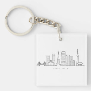 Minimalistische illustratie van de Tokyo-silhouett Sleutelhanger