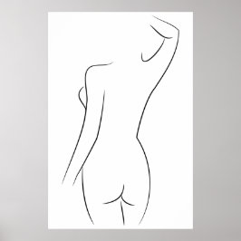 Minimalistische illustratie van het kunstvrouwelij poster