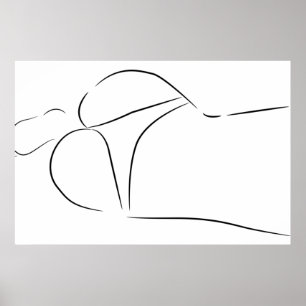 Minimalistische illustratie van het kunstvrouwelij poster