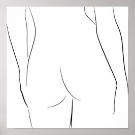 Minimalistische illustratie van het kunstvrouwelij poster