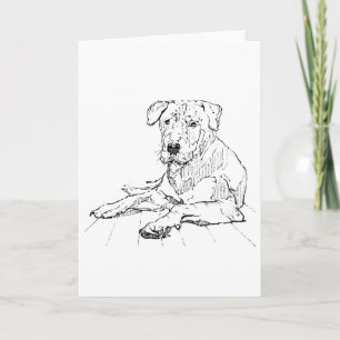 Minimalistische illustratie van Rottweiler-hondlie Bedankkaart