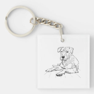 Minimalistische illustratie van Rottweiler-hondlie Sleutelhanger