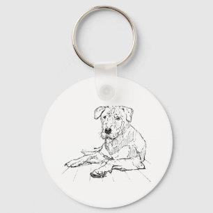 Minimalistische illustratie voor Rottweiler-honden Sleutelhanger